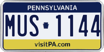 PA license plate MUS1144