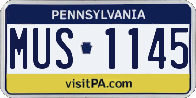 PA license plate MUS1145