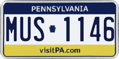 PA license plate MUS1146