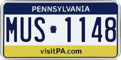 PA license plate MUS1148