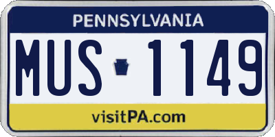 PA license plate MUS1149