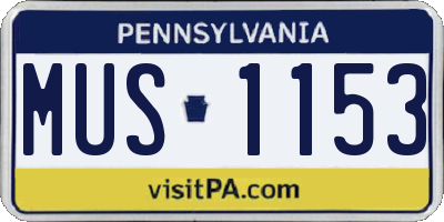 PA license plate MUS1153