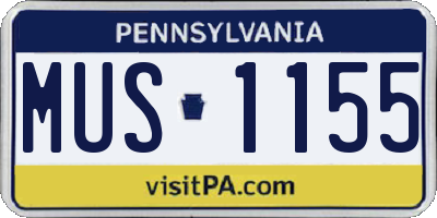 PA license plate MUS1155
