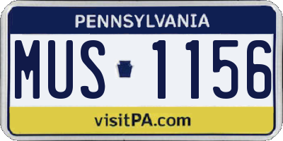 PA license plate MUS1156