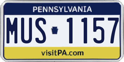 PA license plate MUS1157
