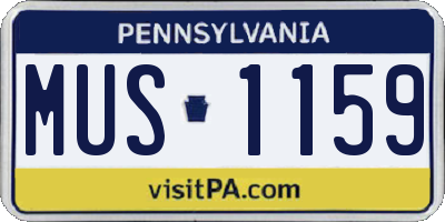 PA license plate MUS1159