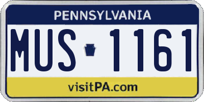 PA license plate MUS1161