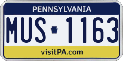 PA license plate MUS1163