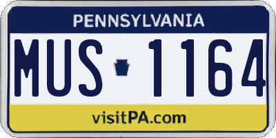 PA license plate MUS1164