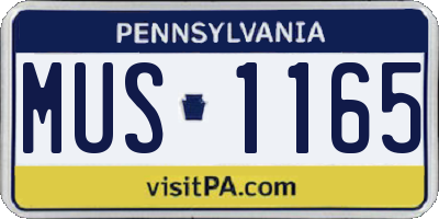 PA license plate MUS1165