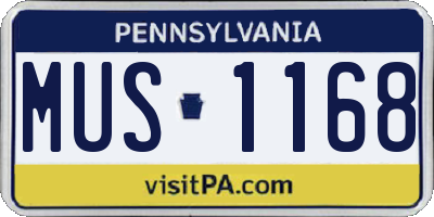 PA license plate MUS1168