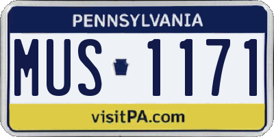 PA license plate MUS1171