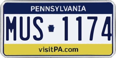 PA license plate MUS1174