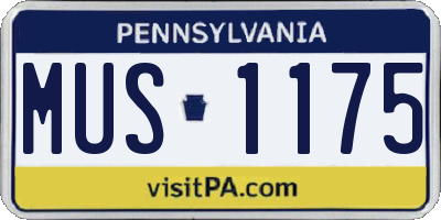 PA license plate MUS1175