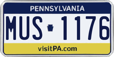 PA license plate MUS1176