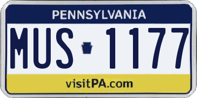 PA license plate MUS1177