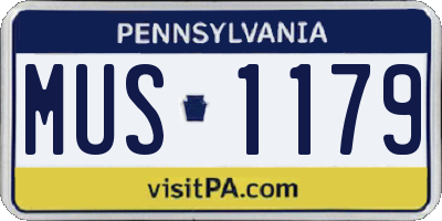 PA license plate MUS1179