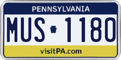 PA license plate MUS1180