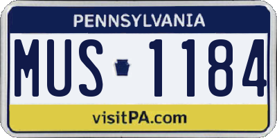 PA license plate MUS1184