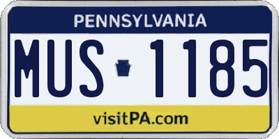 PA license plate MUS1185