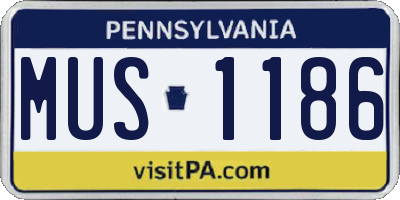 PA license plate MUS1186