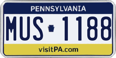 PA license plate MUS1188