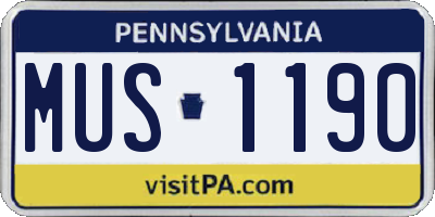 PA license plate MUS1190