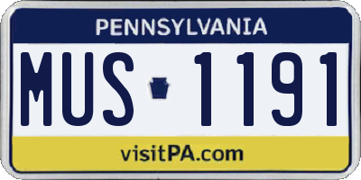PA license plate MUS1191