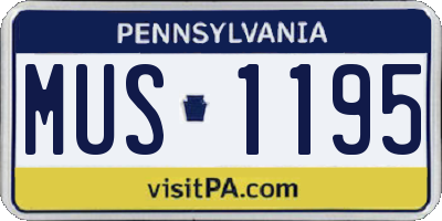 PA license plate MUS1195