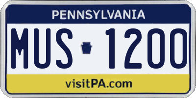 PA license plate MUS1200