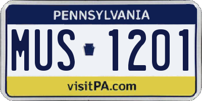 PA license plate MUS1201