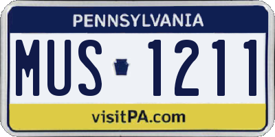 PA license plate MUS1211
