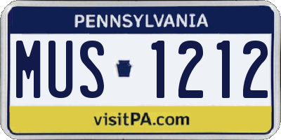 PA license plate MUS1212