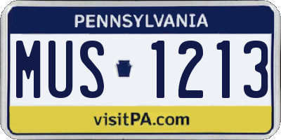 PA license plate MUS1213