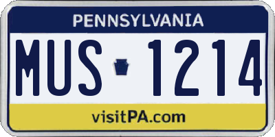 PA license plate MUS1214