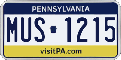 PA license plate MUS1215