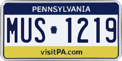 PA license plate MUS1219