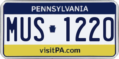 PA license plate MUS1220