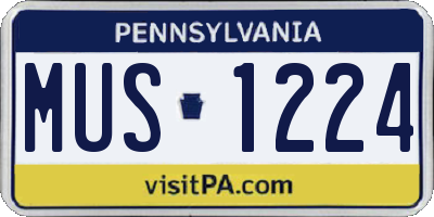 PA license plate MUS1224