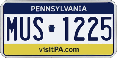PA license plate MUS1225