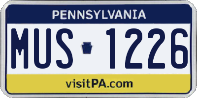 PA license plate MUS1226