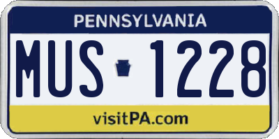 PA license plate MUS1228