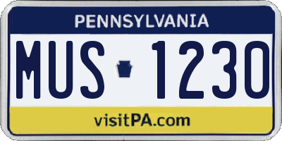 PA license plate MUS1230
