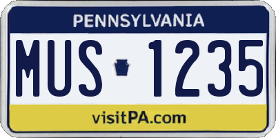 PA license plate MUS1235