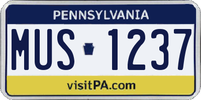 PA license plate MUS1237