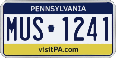 PA license plate MUS1241