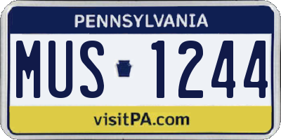 PA license plate MUS1244