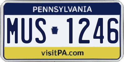 PA license plate MUS1246