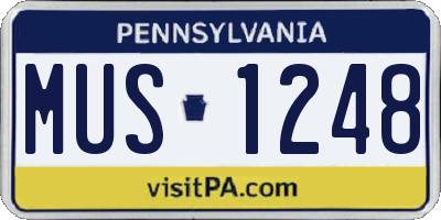 PA license plate MUS1248