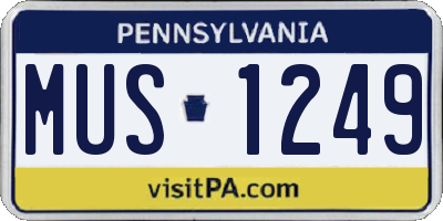 PA license plate MUS1249